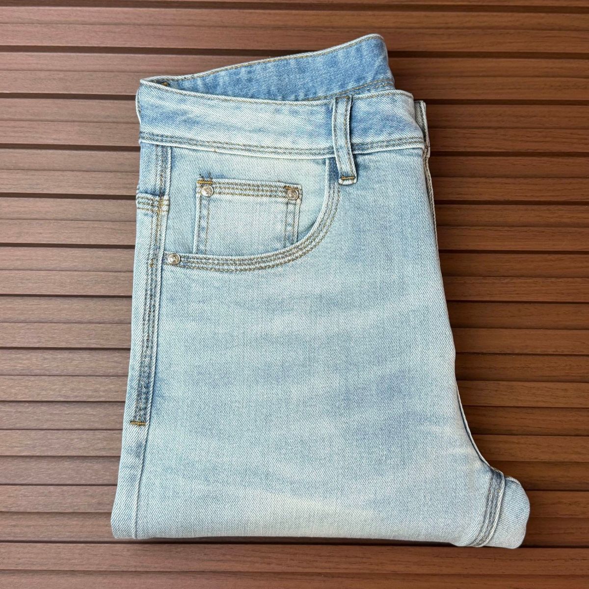 Washed Blue White Jeans, New Slim-fit Skinny Pants For Spring And Summer, High-end Men's Stylish Casual Trousers_mkmklike.com