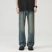 Men's Flared Vintage Jeans – 70s-Inspired High-Waisted Bell Bottoms With Distressed Wash (S-3XL)_mkmklike.com