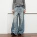 Men's Clothing Distressed Ripped Jeans Distressed High-Waisted Wide-Leg Jeans For Men – Deconstructed Vintage Denim Pants With Raw Hem & Button Fly_mkmklike.com