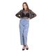 Women's Clothing Women's Clothing High Waist Rhinestone Stitching Jeans Wide Leg Pants Straight Long Casual Jeans Women_mkmklike.com
