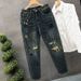 Men's Clothing High Quality Ripped Embroidered Jeans Trendy Loose Flared Pants Spring And Summer Cool Trousers_mkmklike.com