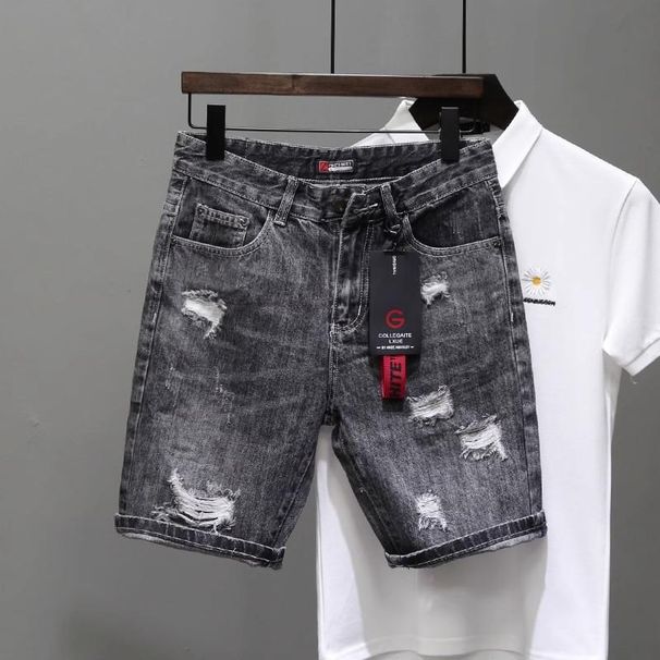 Men's Personalized All Over Print Denim Shorts Trendy Summer Casual Fashion Niche Versatile Pants_mkmklike.com