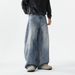 Men's Clothing Niche Vertical Stitching Silhouette Jeans Paris Style Daddy Pants_mkmklike.com