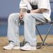 Men's Washed Wide-Leg Jeans - Vintage Straight Denim Pants For Streetwear & Casual Versatile Styling_mkmklike.com