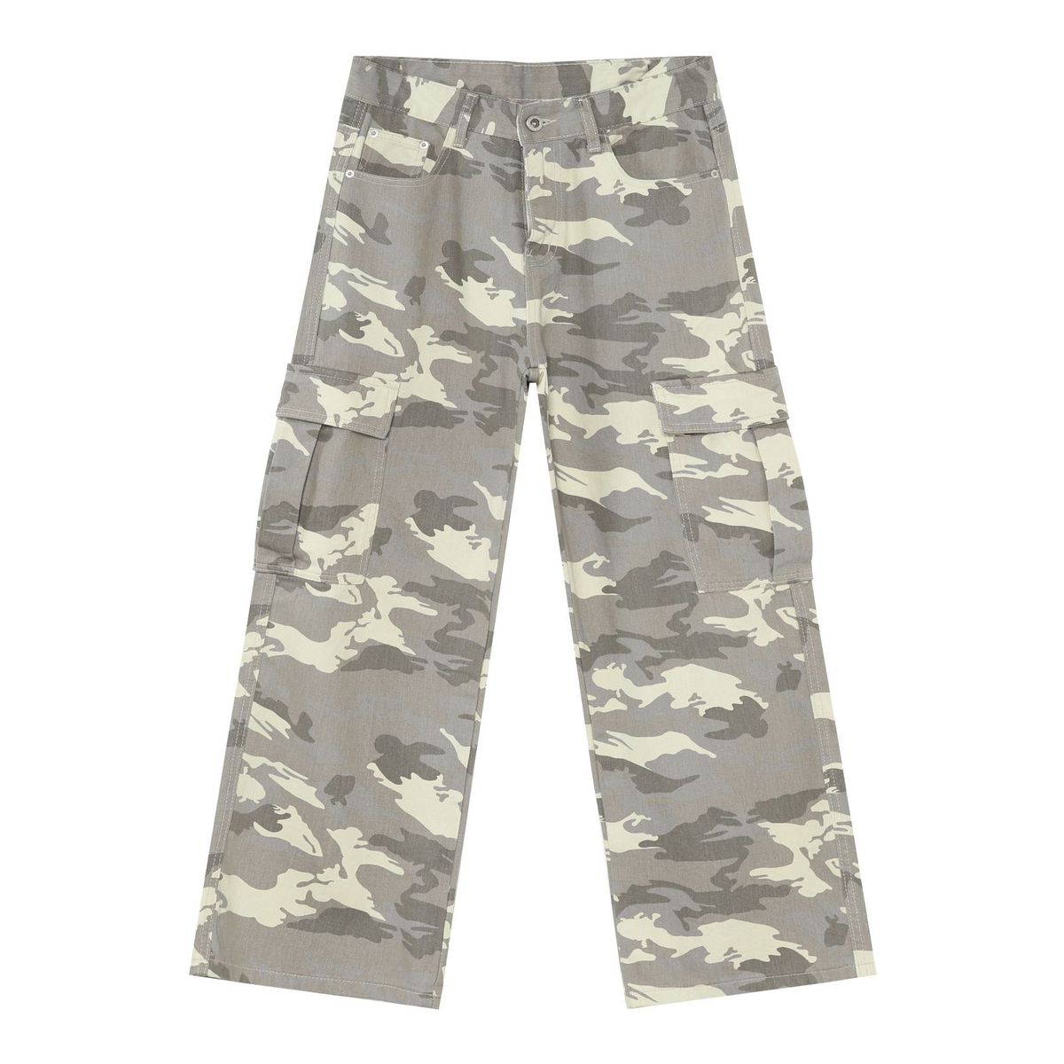 Large Pocket Workwear Jeans Men's Loose Straight Wide Leg Pants_mkmklike.com