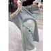 Slim Fit Stretch Straight Jeans For Women – Bluish High-Waisted Floor-Length Denim Pants With Embroidery (XS-3XL)_mkmklike.com