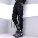 Men's Retro High Streetwear Cargo Pants Men Loose Straight Casual Sweatpants Joggers_mkmklike.com