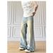 Men's Clothing Vintage Washed Blue Relaxed Straight Leg Jeans For Men & Women | Distressed Denim Pants | High Street Fashion | Loose Fit (S-3XL)_mkmklike.com