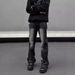 American Retro Washed Black & Gray Flared Jeans – High Street Vibe Slim Fit Straight Pants For Men_mkmklike.com