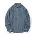 Men's Clothing Retro Denim Striped Long Sleeved Shirt Men's Spring New Twill Pocket Loose Shirt Jacket_mkmklike.com