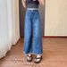 Plus Size Women's Summer New Straight-Leg Jeans Slimming For Chubby Sisters Pear-Shaped Body Loose Fit Petite Wide-Leg_mkmklike.com