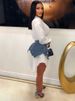 K New Denim Combination Dress Fashion Slim Cute Dress Set;_mkmklike.com