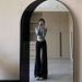 American High Street Black Micro-pull Jeans Women's Summer High-waisted Thin And High Loose Design Straight-leg Pants_mkmklike.com