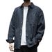 Striped Denim Long Sleeved Shirt, Men's Loose And Fashionable Versatile Shirt Jacket_mkmklike.com