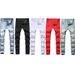 Men's Retro Washed Denim Jeans Slim Fit Trousers Ripped Fashion Jeans For Youth_mkmklike.com