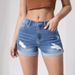 Women's Clothing High-Waisted Denim Shorts Ripped And Cuffed High Elastic Trendy Hot Pants European And American Style_mkmklike.com