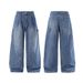 Straight Leg Lumberjack Jeans – Distressed Washed Ink Denim Pants In Blue (S-XL) – American Street Style Casual Jeans For Men_mkmklike.com