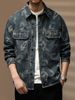 High-end Retro Print Denim For Men, Autumn New Workwear Jacket, Loose Casual Trendy Brand Shirt Jacket_mkmklike.com