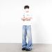 Men's Washed Creased Light Blue Jeans Unisex All Season Trendy Loose Straight Leg Wide Leg Trousers_mkmklike.com
