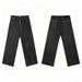 Men's Clothing American Retro Raw Denim Jeans Loose Straight Leg Wide Leg Floor Length Comfortable Drape_mkmklike.com