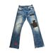 Unisex Distressed Flared Black Retro Straight Leg Jeans Mid Waist Wide Leg Pants With Slight Stretch Machine Washable_mkmklike.com