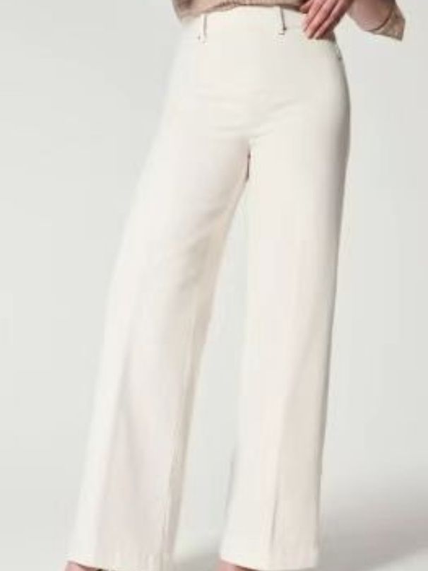 K Fashion Women's Wide Leg Mid Waist High Elastic Waisted Jeans_mkmklike.com