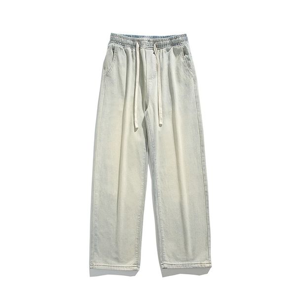 Men's Clothing Wassup Trendy American Retro Pants Men's Spring And Autumn Washed Straight Wide Leg Jeans Men's Trendy Casual Pants_mkmklike.com