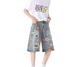 Rose Print Ripped Denim Shorts Men's Summer Thin Trendy Brand Ruffian Handsome Fried Street Pants American Five-point Jeans_mkmklike.com