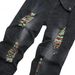 Men's Clothing Men's Straight Leg Loose Fit Jeans Black Ripped Multi Colored Yarn Plus Size Denim For Formal & Casual_mkmklike.com