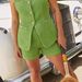 "Women's Sleeveless Vest & Textured Shorts Set – Elegant -Inspired Two-Piece Outfit For Summer & Spring"_mkmklike.com