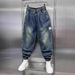 Men's Trendy Jogger Pants All Seasons Loose Casual Elastic Slim Fit Harem Jeans Versatile Denim_mkmklike.com