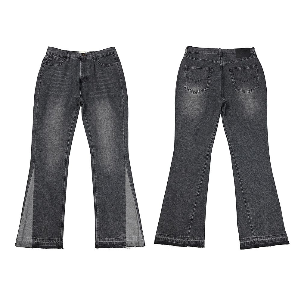 Vintage Washed Distressed Denim Jeans For Men – Relaxed Straight Fit With Hand-Sand Details (S-XL, 90% Cotton, Retro Streetwear Style)_mkmklike.com