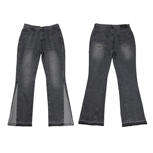 Vintage Washed Distressed Denim Jeans For Men – Relaxed Straight Fit With Hand-Sand Details (S-XL, 90% Cotton, Retro Streetwear Style)_mkmklike.com