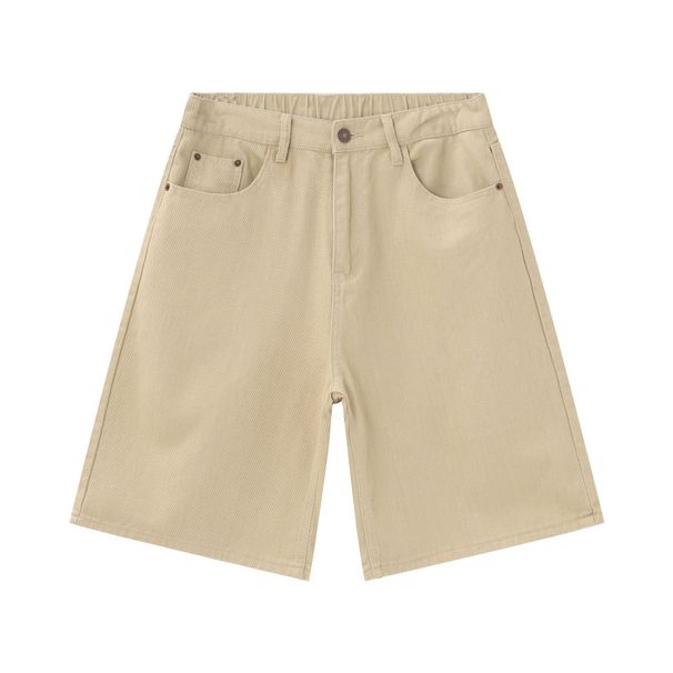 EF JEANS | 2024 Summer New Product Simple Solid Color Semi-elastic Waist Casual Pants Straight Five-point Pants Trendy Men And Women_mkmklike.com