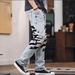 Men's Streetwear Print Denim Jeans – High-Street Stretch Trousers With Artistic Washed Effect (S-XXXL) – European Cross-Border Fashion_mkmklike.com