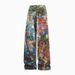 American Retro Washed Ink Splashing Oil Painting Palette Jeans Men's 2025 Spring Digital 3D Color Printing Floor Mopping Trousers_mkmklike.com