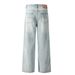 Light Washed Jeans Men's Casual Straight Long Street Fashion Punk Distressed Frayed Versatile Wide-Leg Dad Pants_mkmklike.com