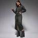 K Women's Lapel Button Long Sleeved Slit New Denim Long Dress_mkmklike.com