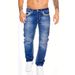 Men's Fashionable Embroidered Straight-Leg Jeans - Loose Fit, Lightweight & Breathable For All Seasons_mkmklike.com