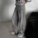 Trendy Pants Wide-Leg Casual 2025 Spring And Autumn New Fashion High-Waist Draped Straight Loose Retro Jeans For Women_mkmklike.com
