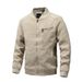 European And American New Autumn And Winter Casual Men's Heavy Cotton And Linen Feeling Zipper Business Men's Fashion Retro Jacket Men's Coat_mkmklike.com