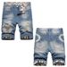 In Stock 2023 Summer New Ripped Men's Five-Point Denim Shorts Trendy Personality Straight Mid-Waist Pants_mkmklike.com