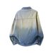 Gradient Dye Floral Embroidery Denim Jacket Spring/Autumn American Style Long Sleeve Outerwear for Men And Women_mkmklike.com