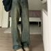 Women's Clothing Vintage Washed Wide-Leg Jeans – High-Waisted Distressed Denim Pants For Women (S-2XL)_mkmklike.com
