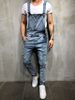 Pure Dropshipping New Men's Casual Korean Style Jeans Overalls Jumpsuit Retro Pants_mkmklike.com