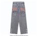 Men's Clothing Retro Buttoned Embroidered Washed Jeans Men's Trendy Straight Loose Wide Leg Pants_mkmklike.com