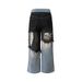 Men's Clothing American Retro Trend Hole Design Splicing Wide Leg Straight Summer Men's And Women's Personalized Denim Trousers_mkmklike.com