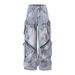 Vintage Washed Denim Jeans - Retro Wide Leg Distressed Pants For Men, Cleanfit & Streetwear Style_mkmklike.com