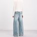 Unisex Washed Denim A-Line Baggy Jeans With Deconstructed Design Straight Leg Trousers For Men And Women_mkmklike.com