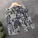 Men's Jacquard Denim Shorts Stylish American Trendy Look Summer Thin Straight Leg Mid-Length_mkmklike.com